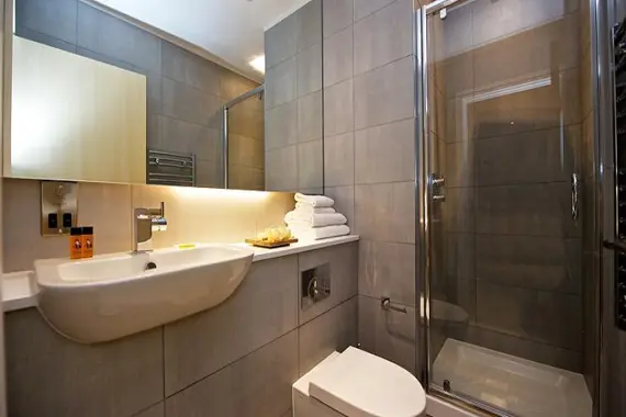 A sleek shower room