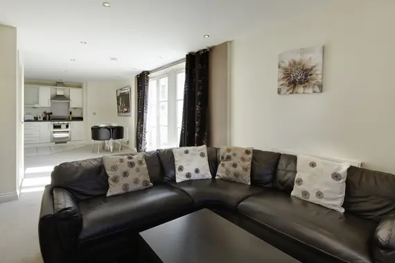 A spacious, open-plan kitchen and living space