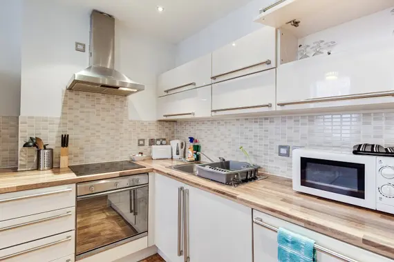 A sleek, well equipped kitchen