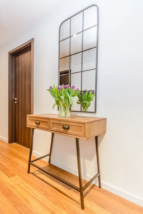 A welcoming hallway in one of the modern apartments