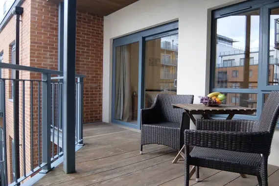 The spacious balcony