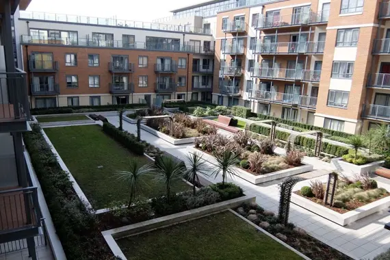 The Colindale Apartments courtyard gardens