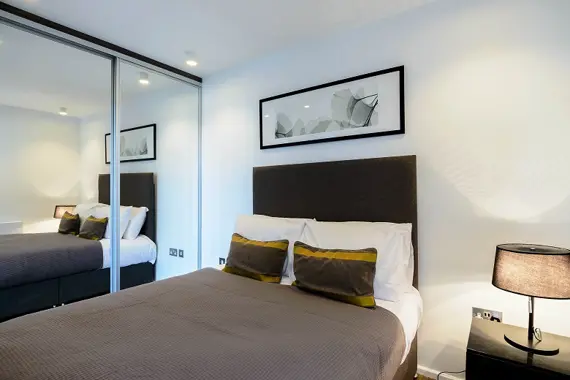 A harmonious sleeping space.