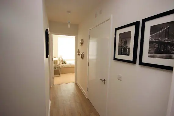 Even the hallway is light.