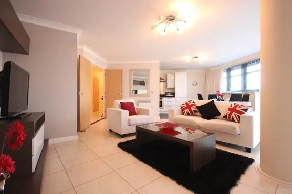 Open plan kitchen and living area