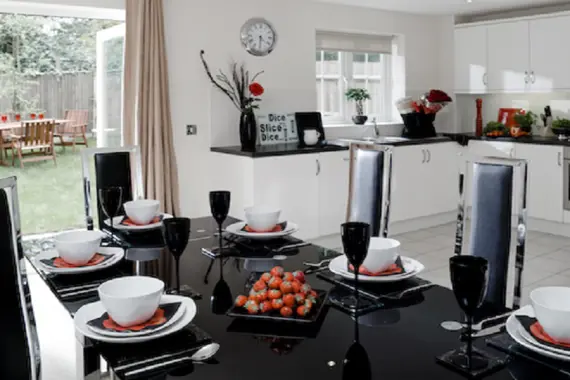 French doors leading to the garden from the kicthen