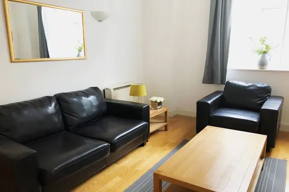 A warm and cosy living area in County Hall