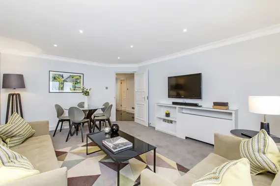 A perfect living room in a superior two bedroom to relax and uwind in