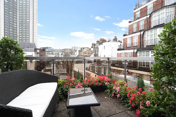 Check out the terrace in a four bedroom penthouse