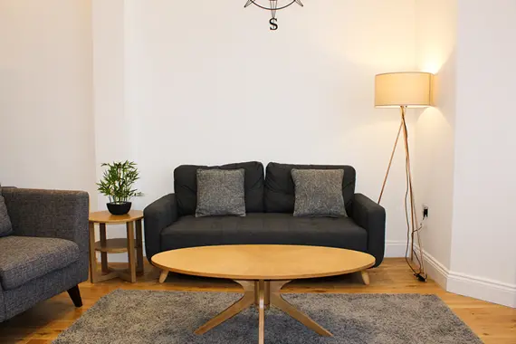 A comfortable and stylish lounge area