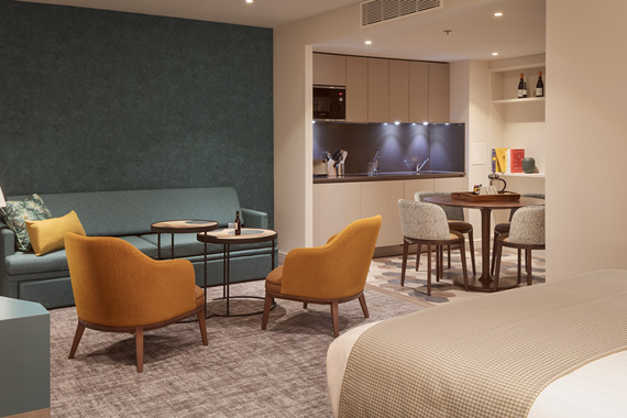 A rather spacious and gorgeous studio apartment