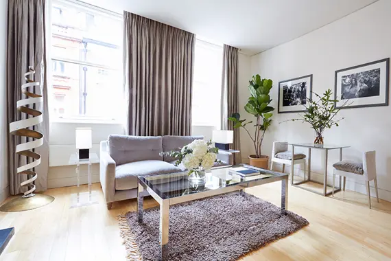 A stunning living space in the deluxe apartment