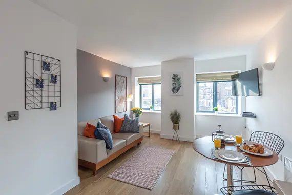 A trendy and spacious lounge area