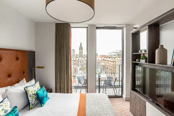 A spacious and bright penthouse studio with views