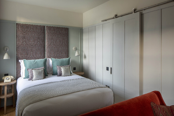 An open plane one bedroom apartment with calming decor