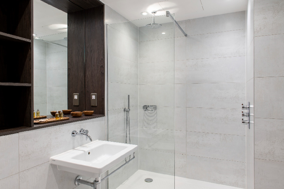 A gorgeous, sleek shower room