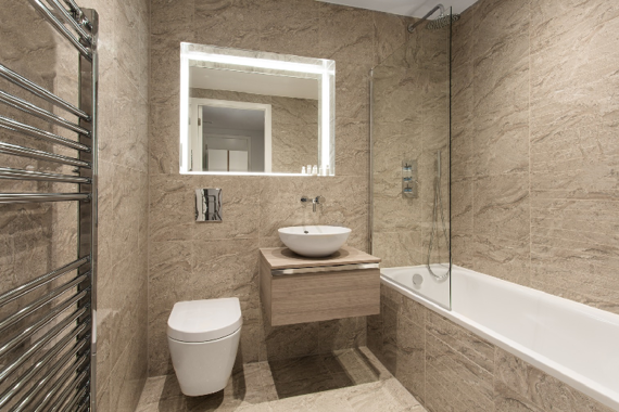 A polished and lovely bathroom