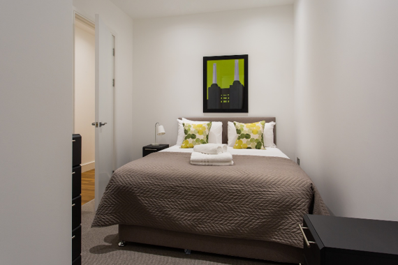 A brightly decorated apartment at the Atria