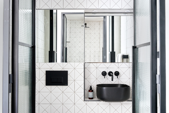 A lovely monochrome shower room