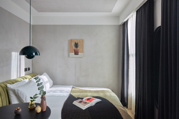 A spacious and bright bedroom