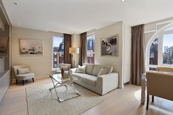 A roomy and snug lounge area