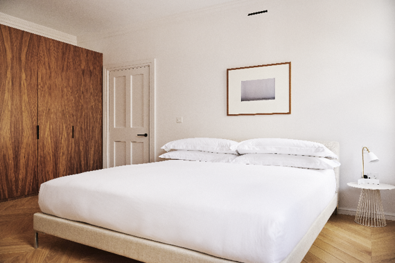 A comfortable and relaxing bedroom in Weymouth Mews