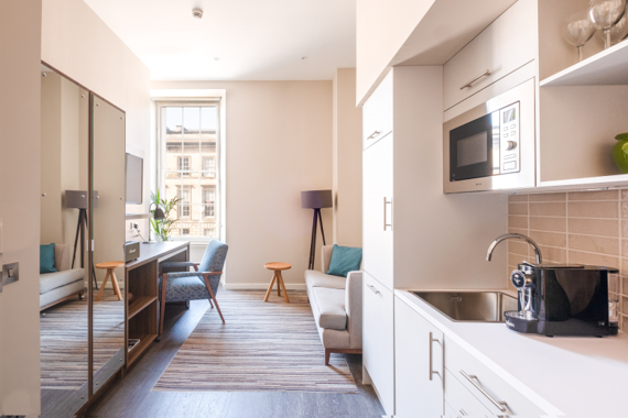 Fully equipped modern open plan kitchen