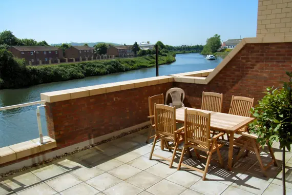 A view from of one of the spacious balconies at Century Wharf