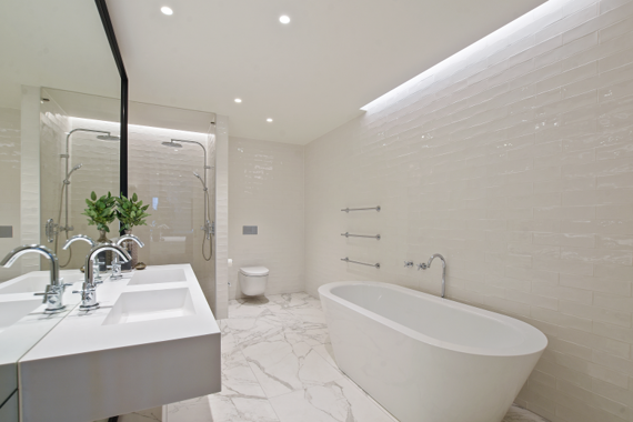 A luxury bright bathroom