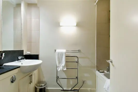 A clean, bright and modern bathroom