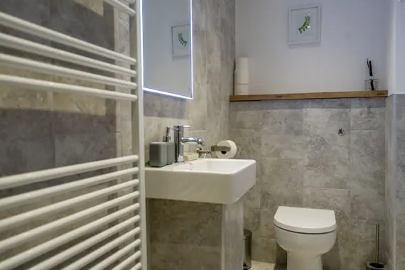 A bright and modern bathroom