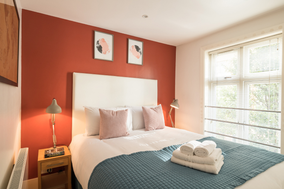 A colourful and bright bedroom