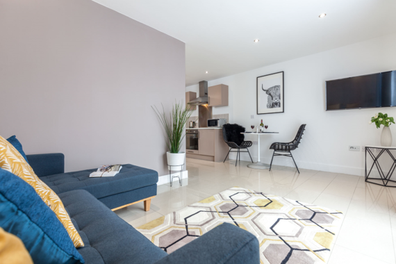 A modern, spacious kitchen and dining area