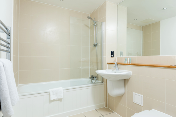 A polished and lovely bathroom