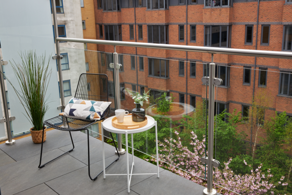 Outdoor space in selected apartments