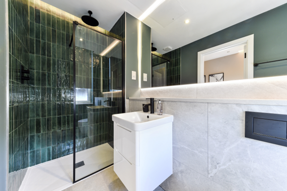 Clean and shiny shower room