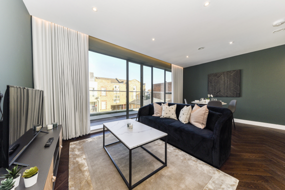 Modern and airy living room, filled with natural light and stylish decor