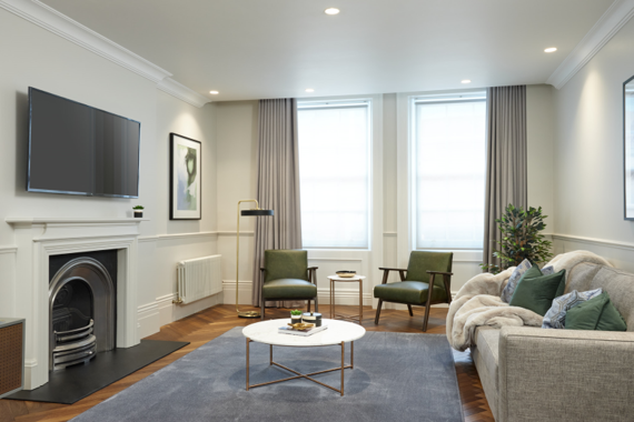 Experience the beauty of a thoughtfully designed apartment in Peterson House, Mayfair