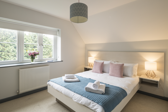 Cozy and inviting bedroom with a comfortable bed and soothing ambiance