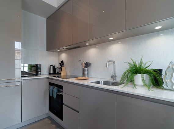 Sleek and functional kitchen, designed with efficiency and practicality in mind