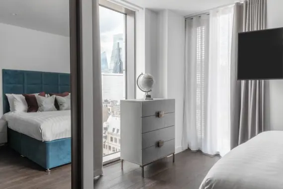 Stylish bedroom adorned with chic decor elements