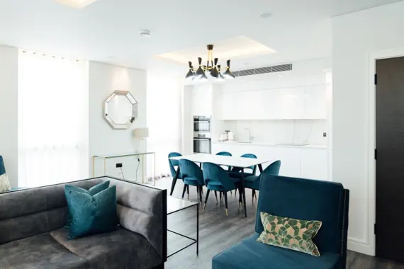 A spacious, smart living and dining area