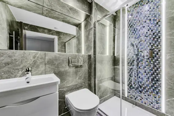 Pristine and hygienic bathroom, offering a private oasis for relaxation and rejuvenation