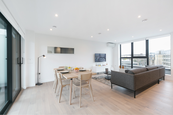 A spacious, smart living and dining area