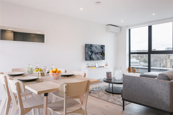 A spacious, smart living and dining area