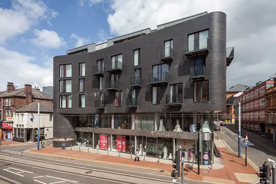 The exterior of the Sinclair apartments