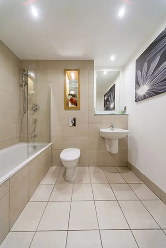 A typical bright and modern bathroom available at West One