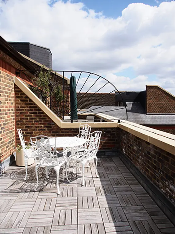 The patio balcony of the three bedroom apartment