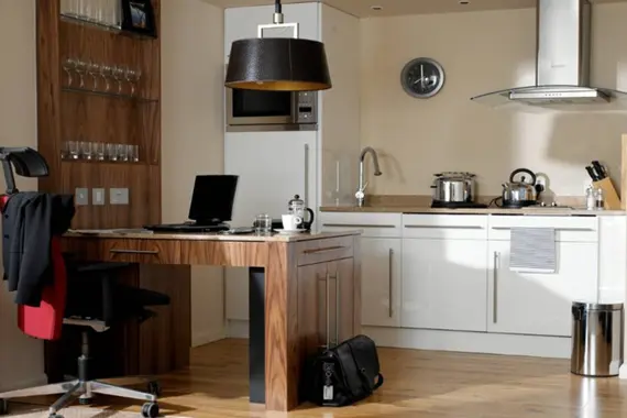 A modern and trendy kitchen area