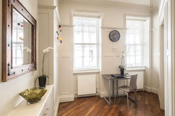 A bright and modern desk area